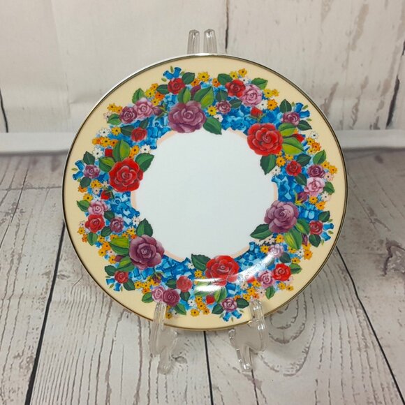 Floral 8" Salad Dessert Plate Set Of 4 Box Punch Studio Spring Garden Porcelain - Picture 6 of 14